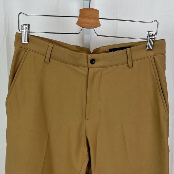 DUNNING Mens  30 x 32 Golf Pants Everbest Flat Front Zip Fly Stretch Tan Brown - Picture 4 of 11